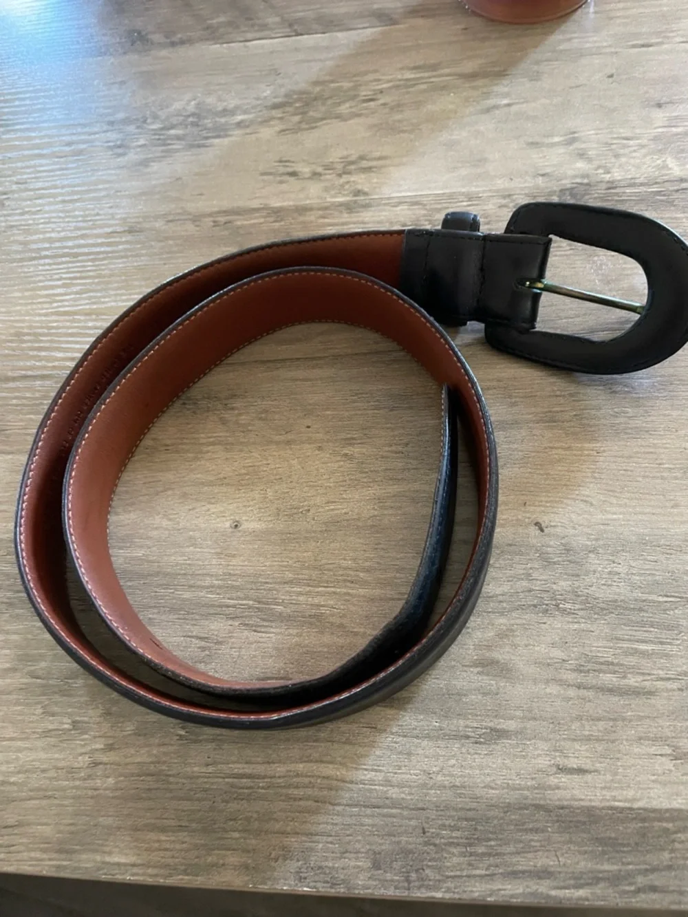Vintage Coach black Burnished cowhide leather  belt leather buckle women’s large